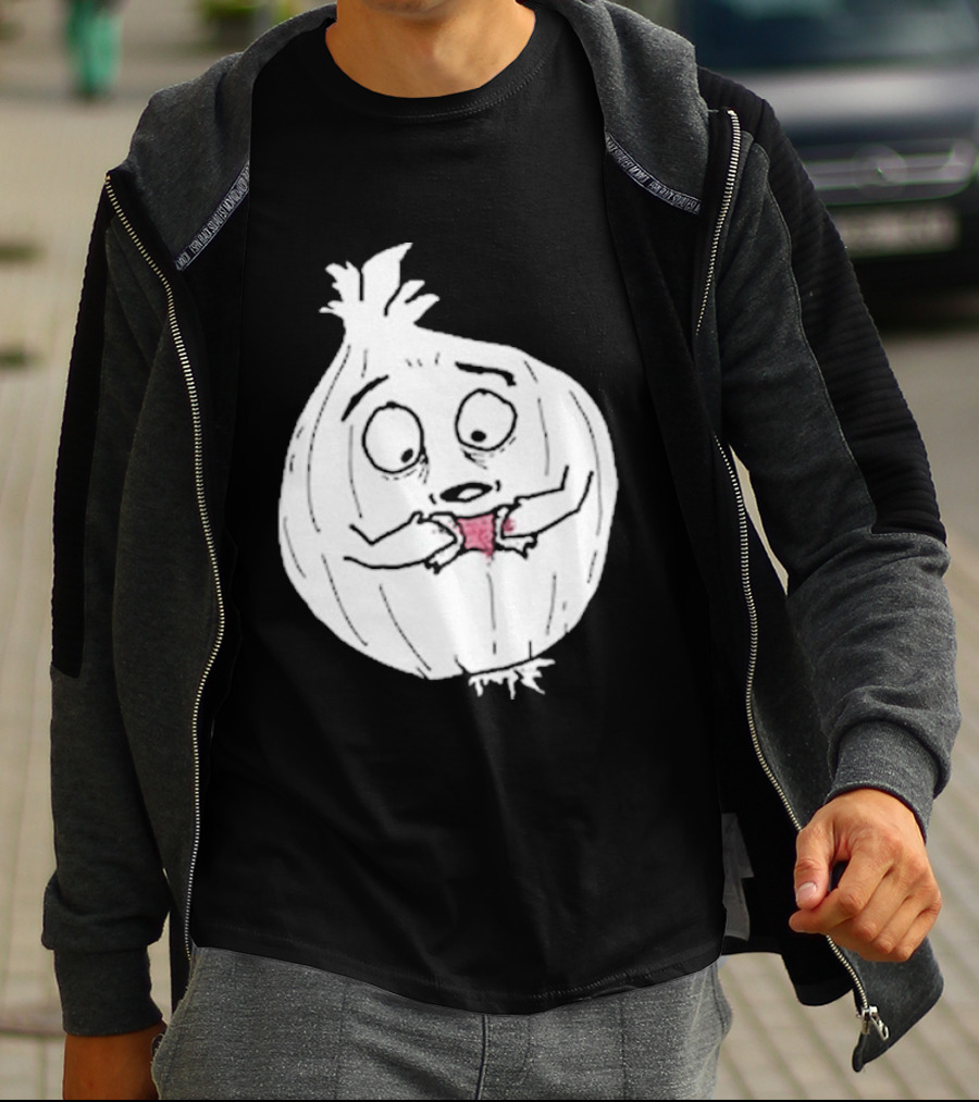 Garlic Shrinkage Funny Cartoon Onion T-Shirt