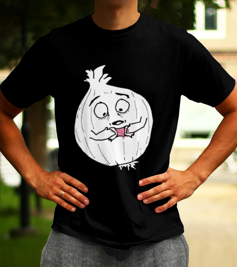 Garlic Shrinkage Funny Cartoon Onion T-Shirt