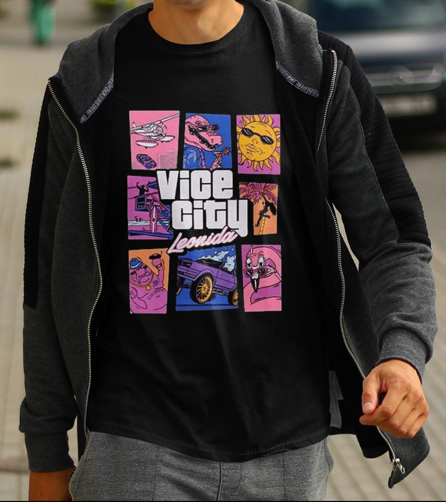Vice City Leonida Original Black Grand Theft Auto VI Goodtime State T-Shirt