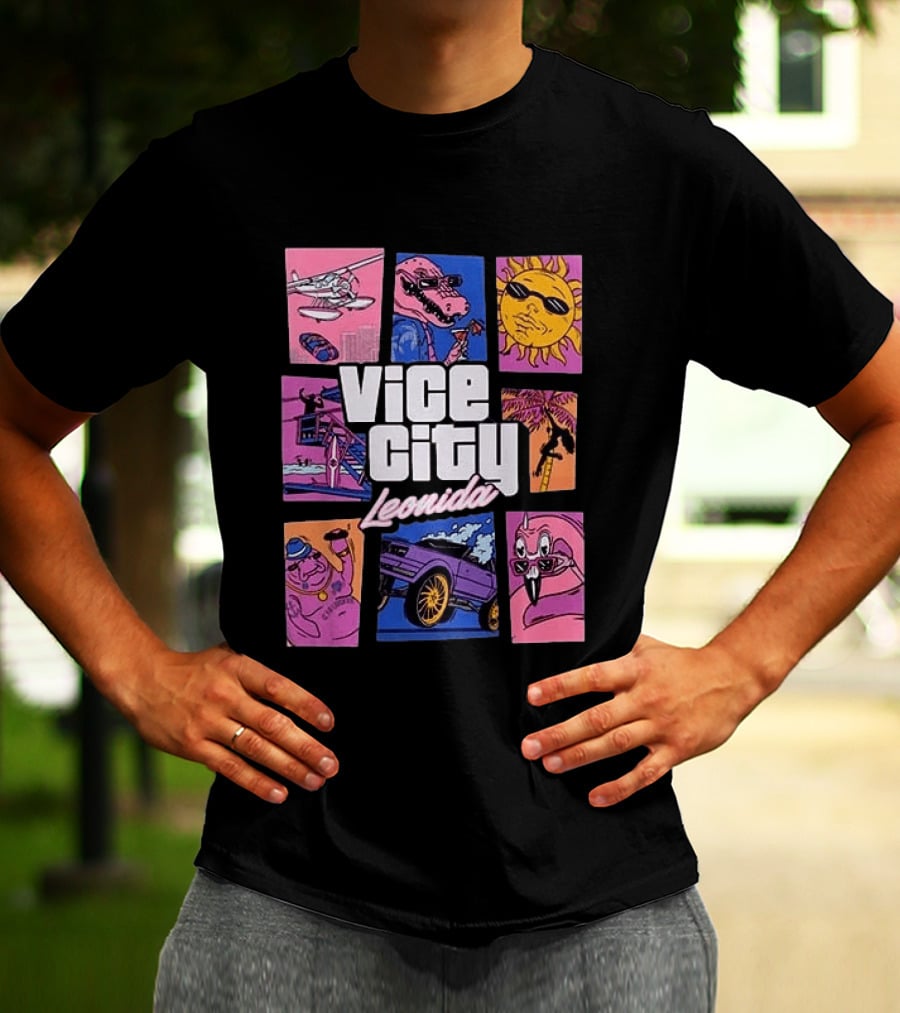 Vice City Leonida Original Black Grand Theft Auto VI Goodtime State T-Shirt