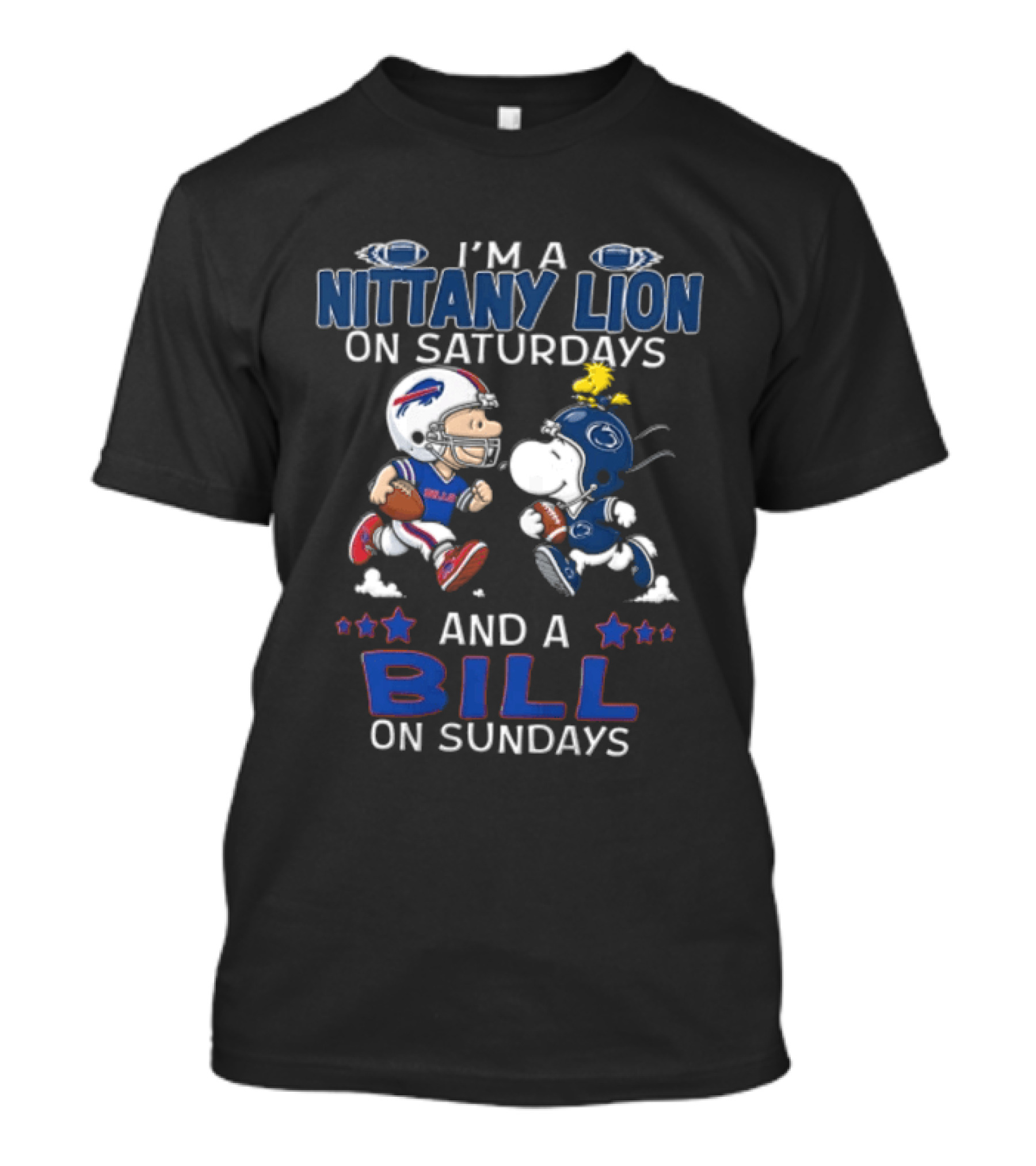 I'm A Nittany Lion On Saturdays And A Bill On Sundays Peanuts Charlie Brown Snoopy T-Shirt