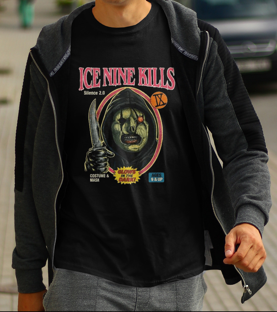 Ice Nine Kills Silence 2.0 Mask Costume Glows In The Dark Ages 9 And Up T-Shirt