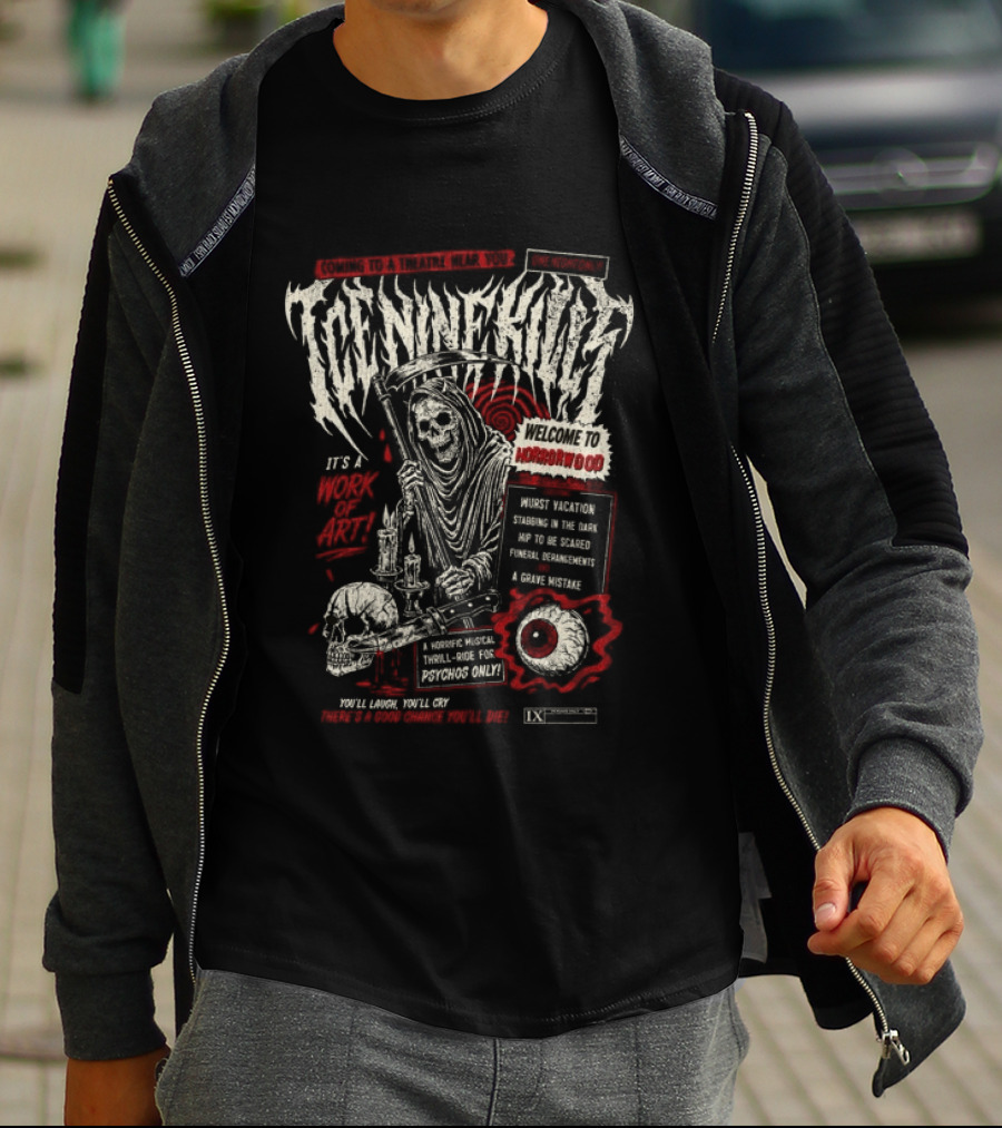 Ice Nine Kills Welcome To Horrorwood Tour With Skeleton And Skull T-Shirt