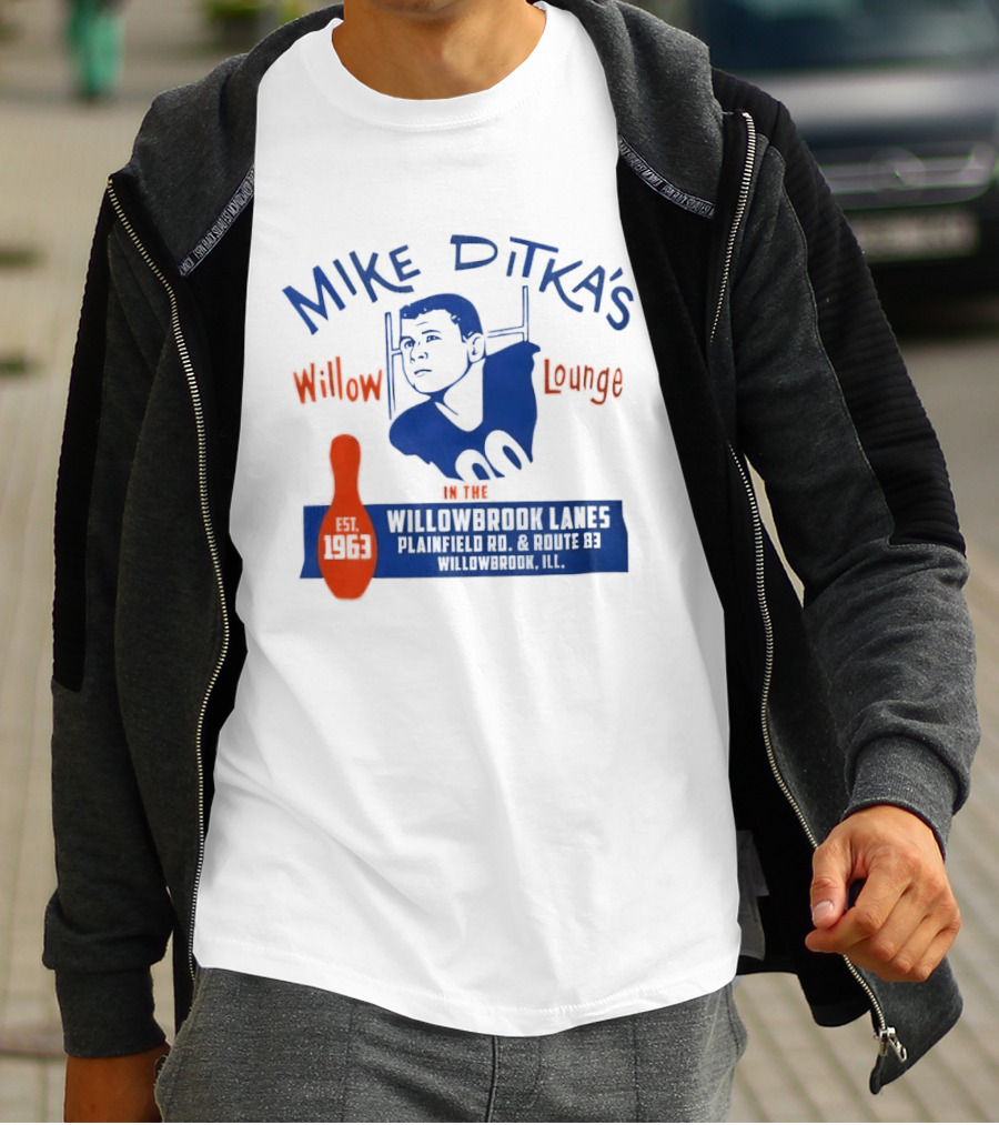 Mike Ditka's Willow Lounge Northwest Highway Chicago Retro Blue And Orange Appeal T-Shirt