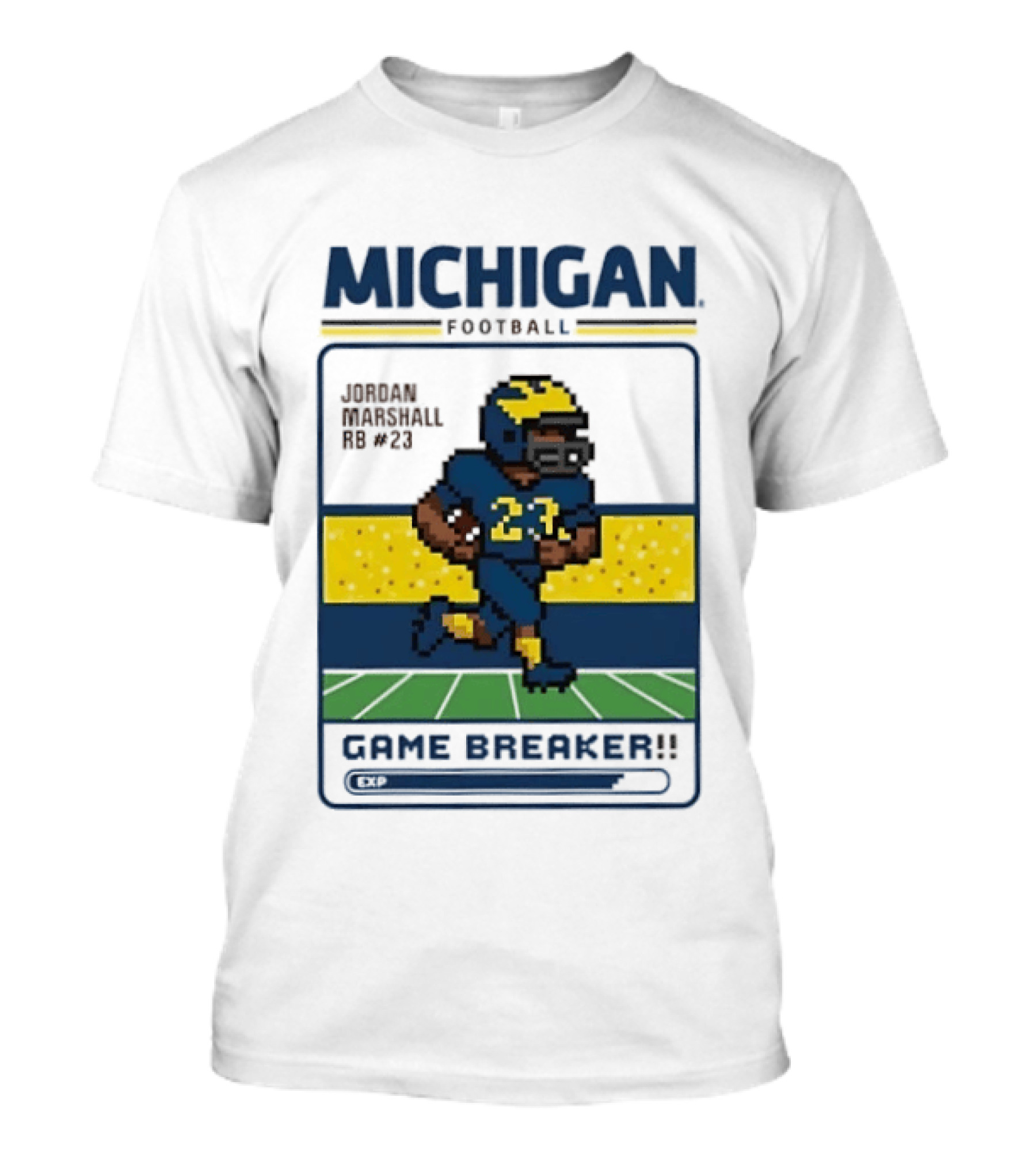 Jordan Marshall Michigan Football Game Breaker Pixel Art #21 T-Shirt
