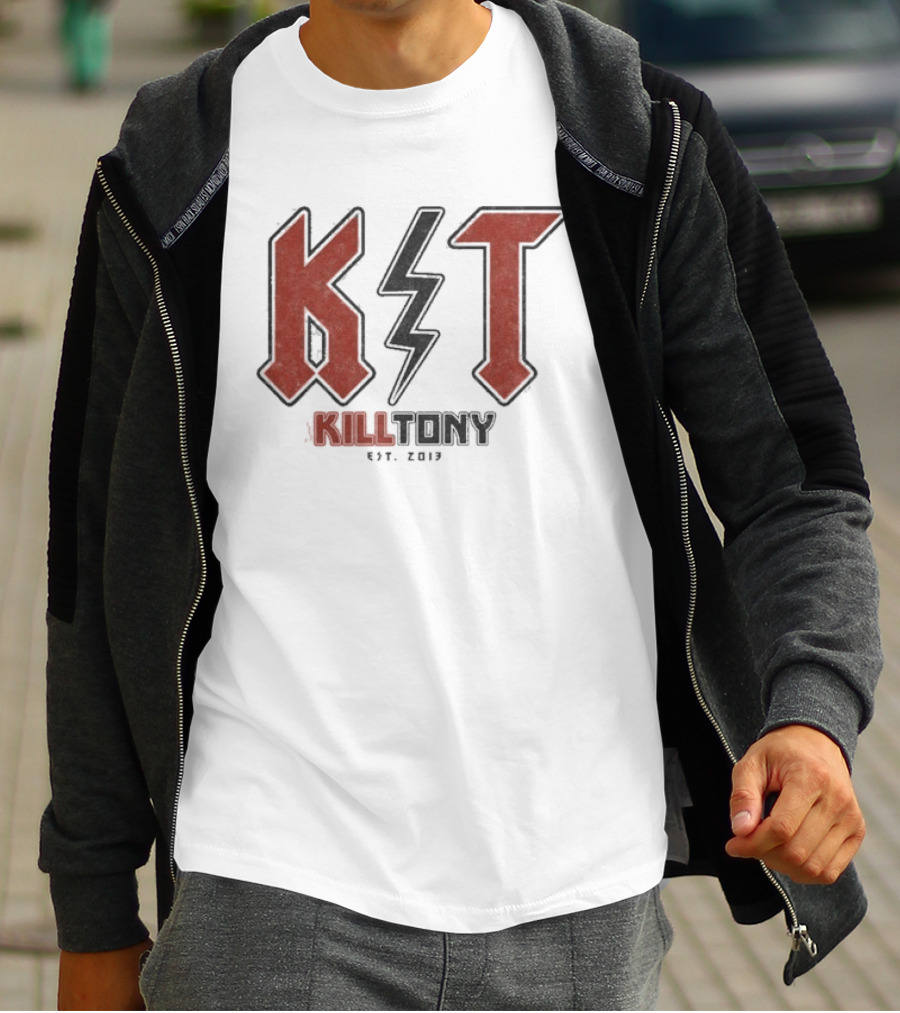 Kill Tony KT Est 2013 Lightning Bolt Logo Red Black T-Shirt