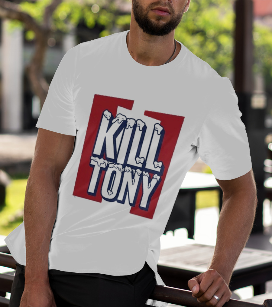 Kill Tony Ice Text Block Style With Red T-Shirt