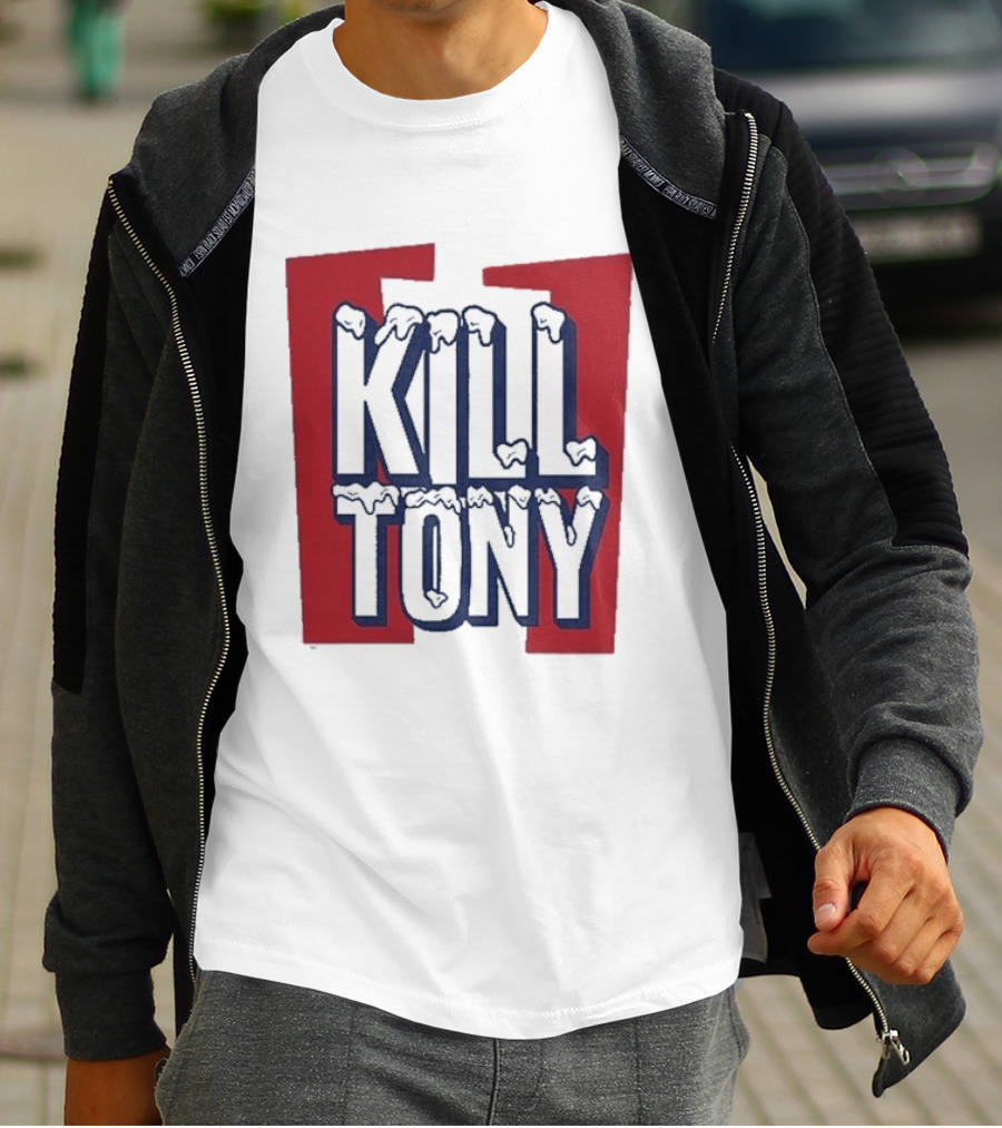 Kill Tony Ice Text Block Style With Red T-Shirt