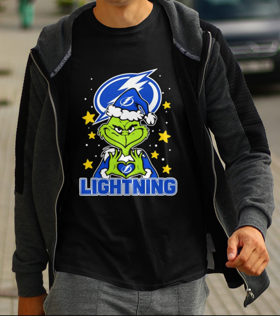 Tampa Bay Lightning Christmas Grinch Holiday Fan T-Shirt