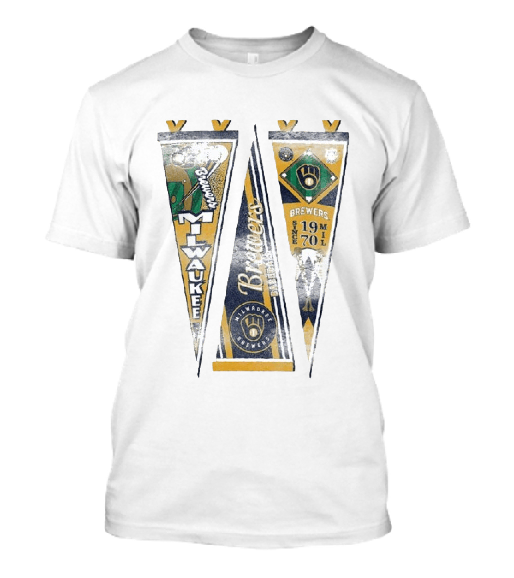 Milwaukee Brewers Pennants Since 1970 Victory Brewers T-Shirt
