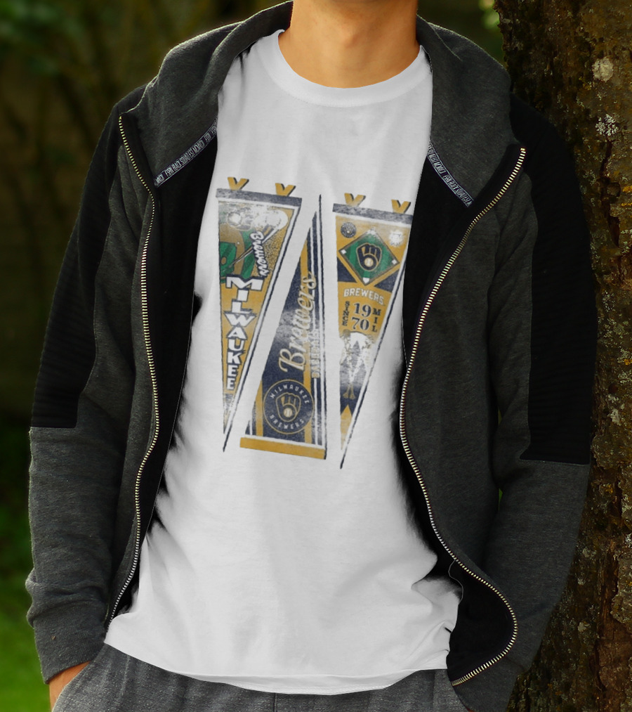 Milwaukee Brewers Pennants Since 1970 Victory Brewers T-Shirt