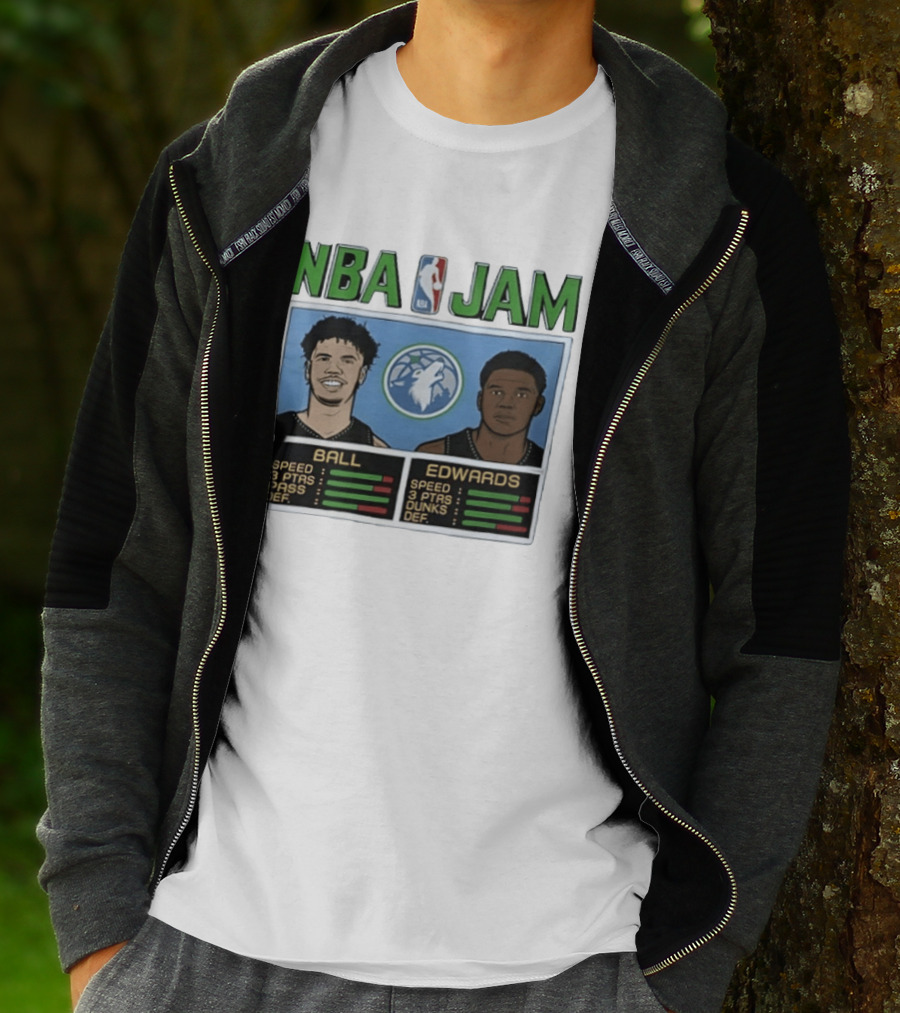 NBA Jam Minnesota Timberwolves LaMelo Ball Anthony Edwards T-Shirt