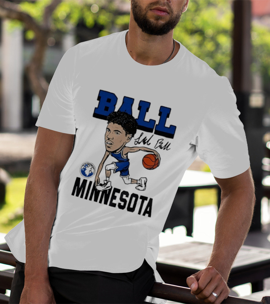 Minnesota Timberwolves LaMelo Ball Basketball Caricature T-Shirt