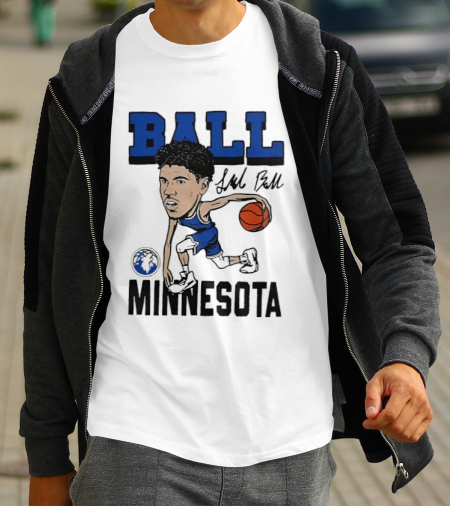 Minnesota Timberwolves LaMelo Ball Basketball Caricature T-Shirt