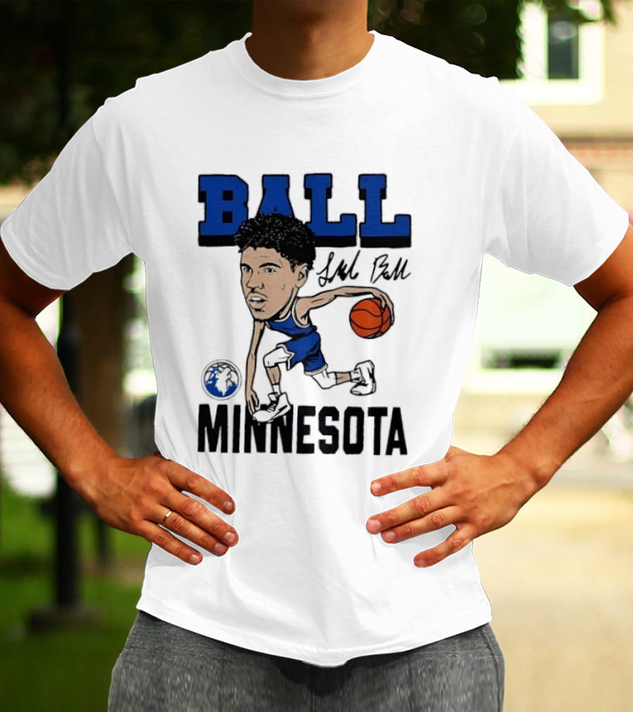 Minnesota Timberwolves LaMelo Ball Basketball Caricature T-Shirt