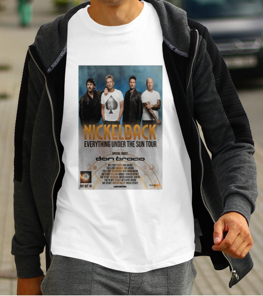 Nickelback October 2026 Everything Under The Sun Tour Dates Featuring Don Broco T-Shirt