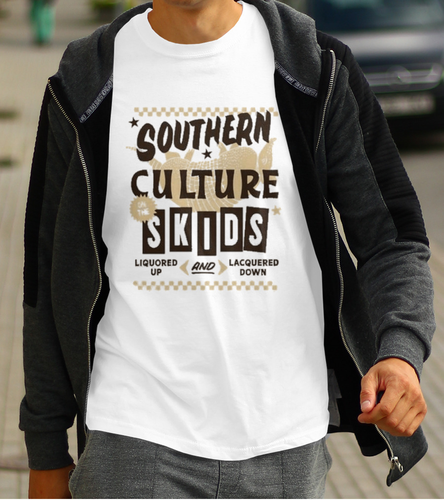 Southern Culture On The Skids Liquored Up And Lacquered Down Armadillo Skids T-Shirt