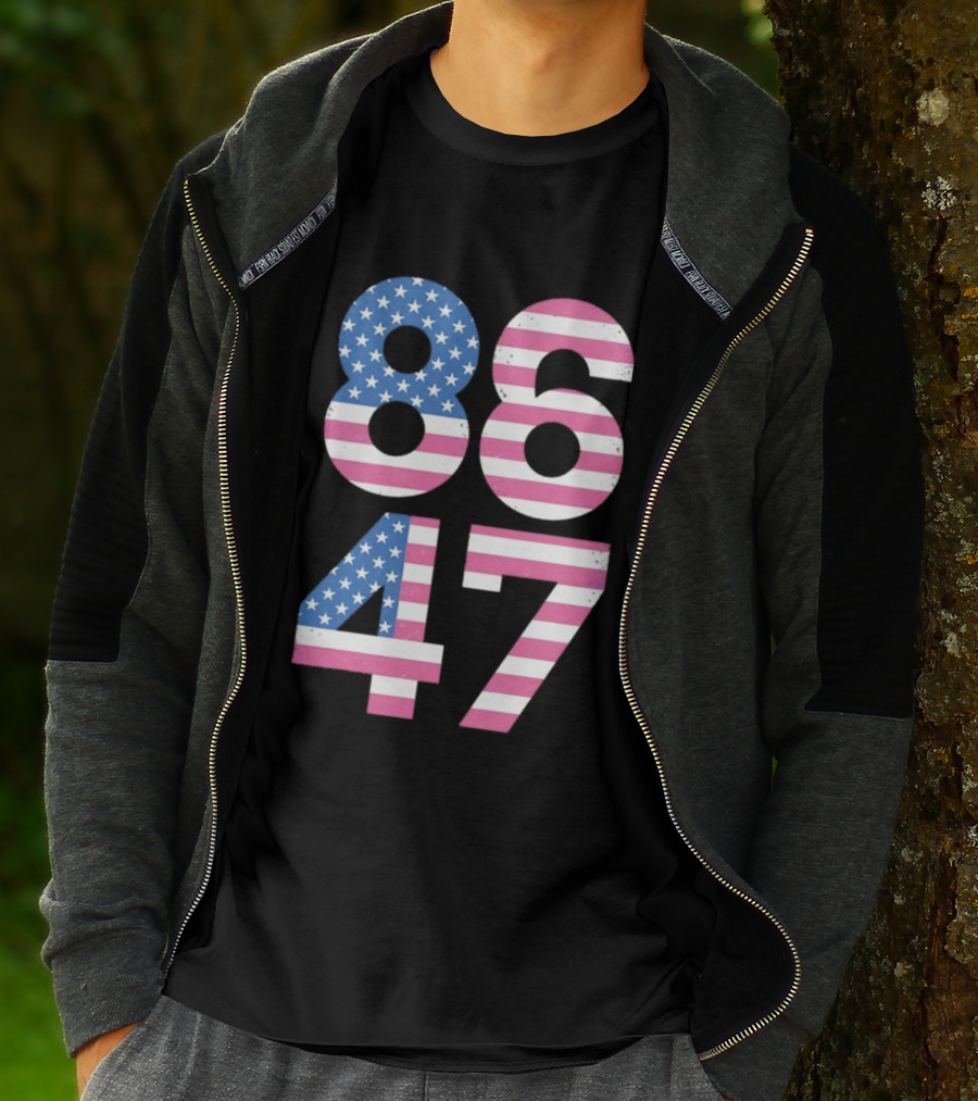 8647 Resist 86 47 American Flag USA 4th Of July T-Shirt