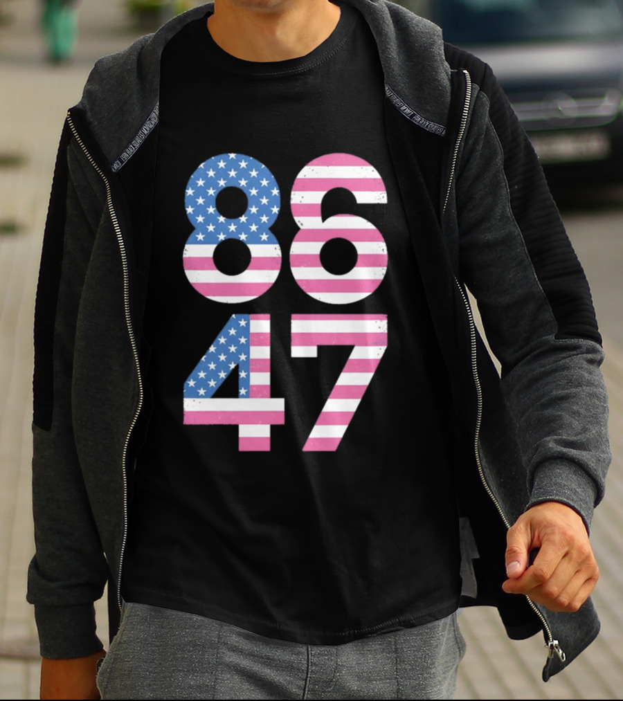 8647 Resist 86 47 American Flag USA 4th Of July T-Shirt