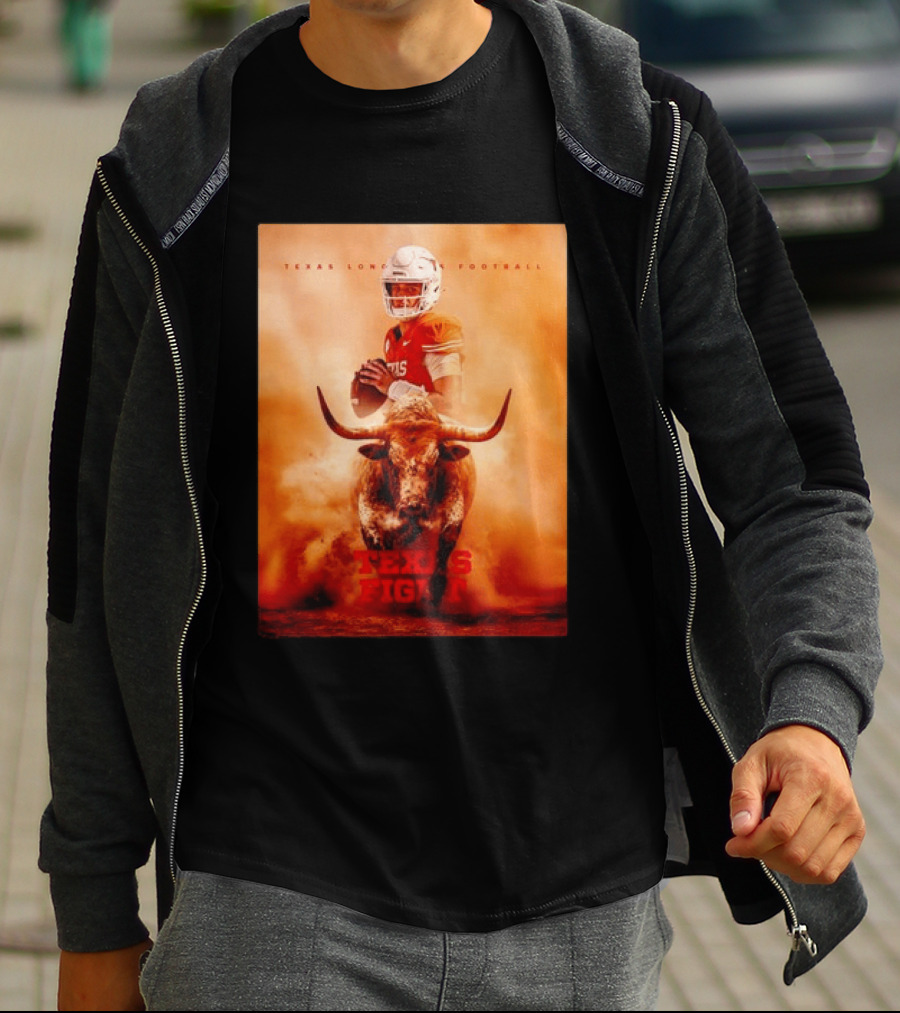 Texas Longhorns Football Texas Fight Arch Manning Bull T-Shirt