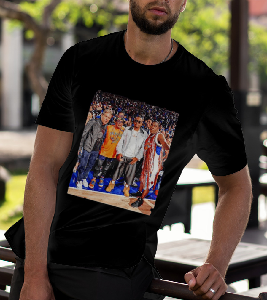 Ben Stiller Spike Lee Nas Tracy Morgan New York Knicks Courtside Celebrities T-Shirt