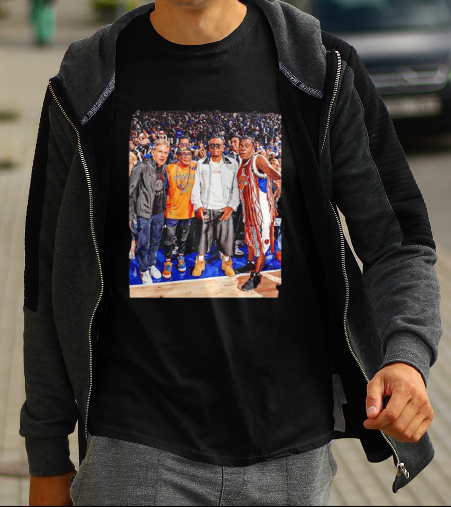 Ben Stiller Spike Lee Nas Tracy Morgan New York Knicks Courtside Celebrities T-Shirt