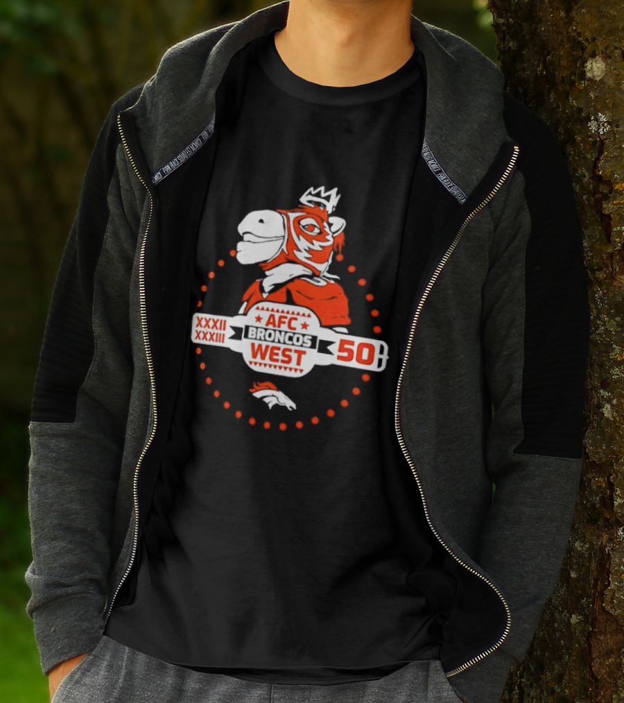 Broncos AFC West 50 Years XXXII XXXIII Celebration T-Shirt