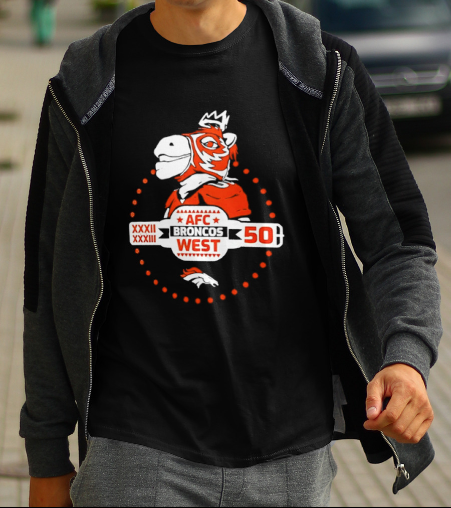 Broncos AFC West 50 Years XXXII XXXIII Celebration T-Shirt