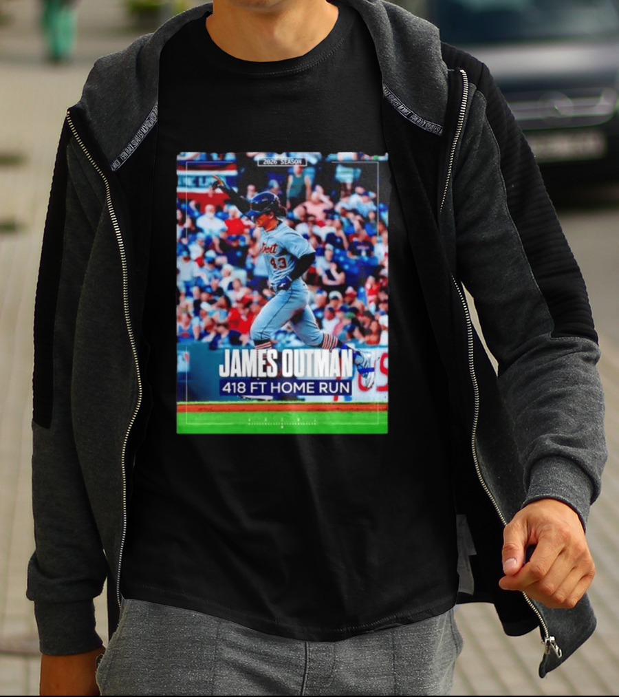 James Outman 2026 Season Detroit Tigers 418 FT Home Run T-Shirt