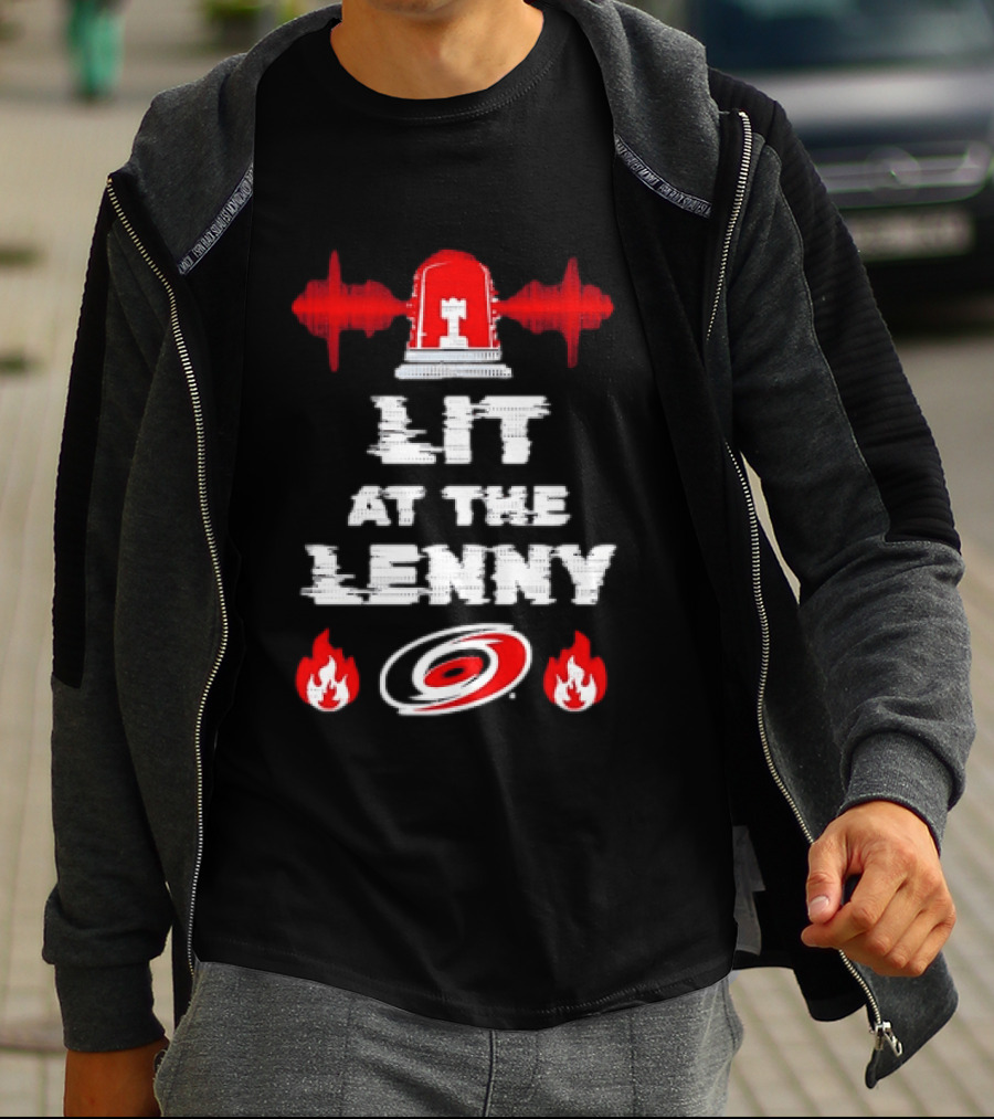 Lit At The Lenny Carolina Hurricanes Siren And Flames T-Shirt