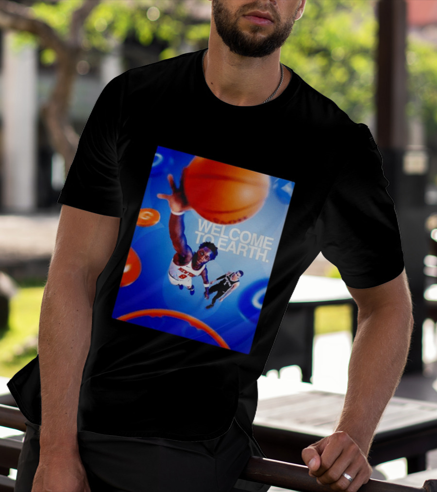 OG Anunoby New York Knicks Welcome To Earth Basketball Moment T-Shirt