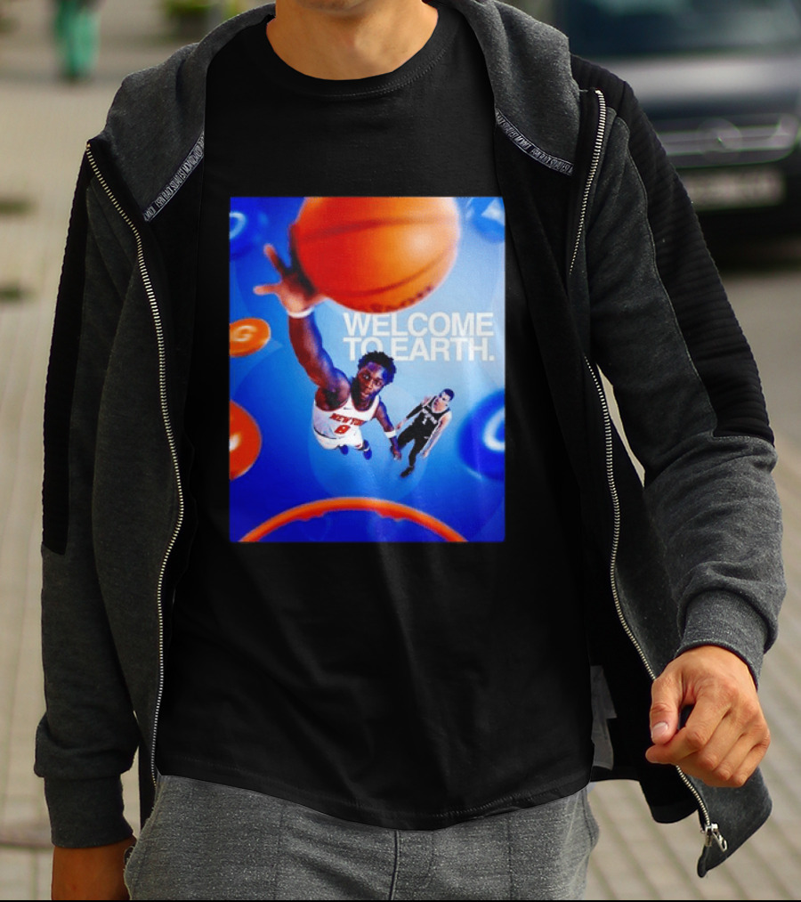 OG Anunoby New York Knicks Welcome To Earth Basketball Moment T-Shirt