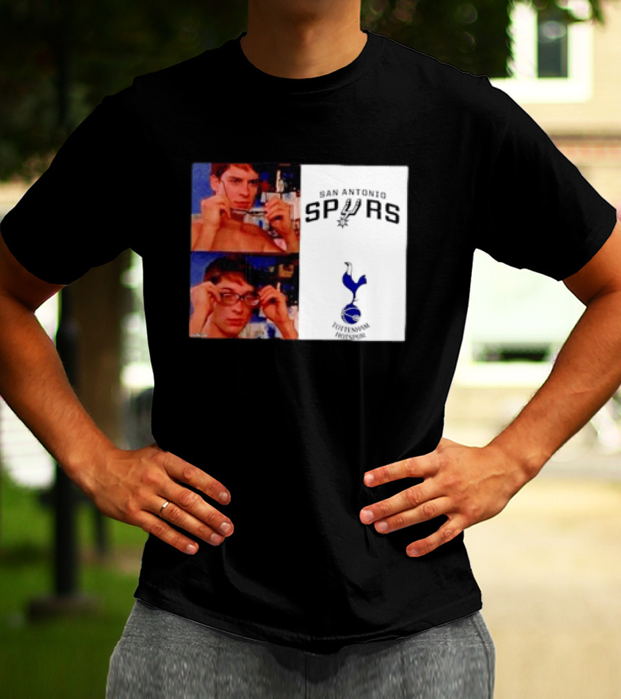 Peter Parker Reading Glasses Meme San Antonio Spurs Tottenham Hotspur T-Shirt