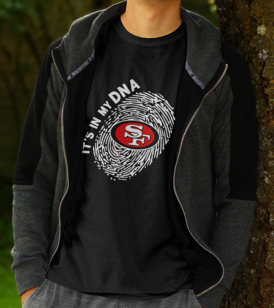 San Francisco 49ers It's In My DNA Football SF Logo Fingerprint T-Shirt