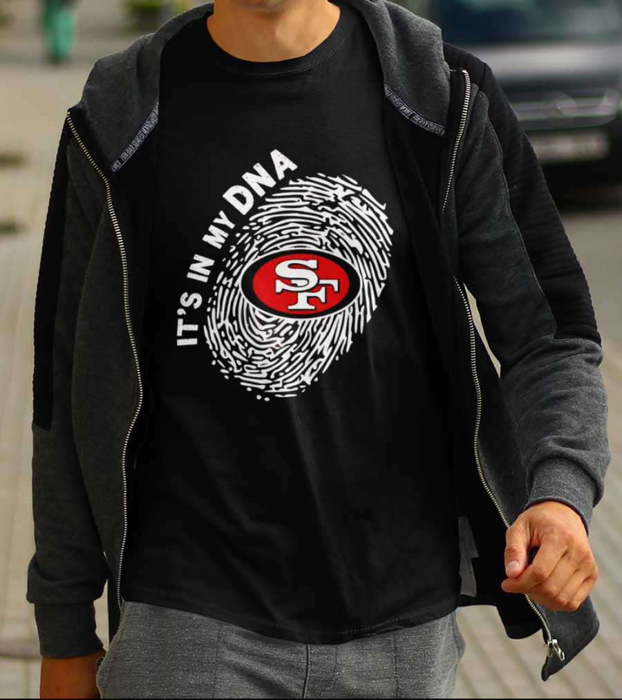 San Francisco 49ers It's In My DNA Football SF Logo Fingerprint T-Shirt