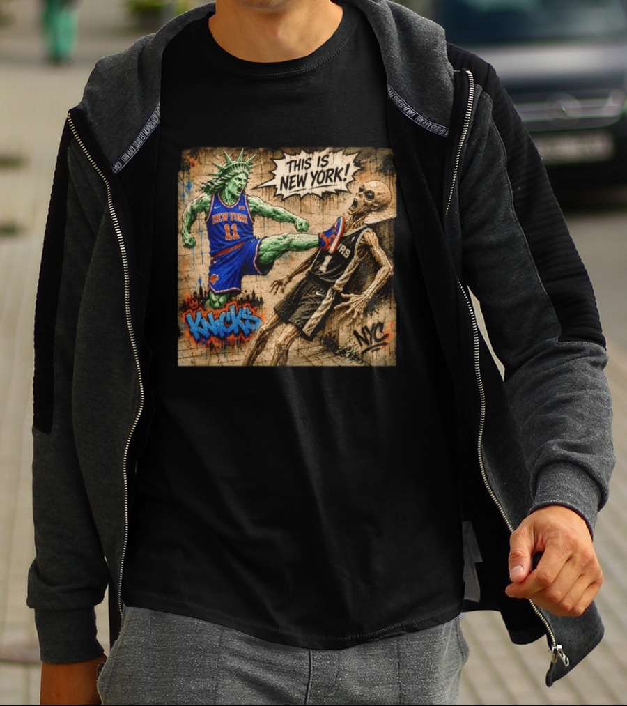 New York Knicks Statue Of Liberty Vs Spurs Basketball NYC This Is New York T-Shirt