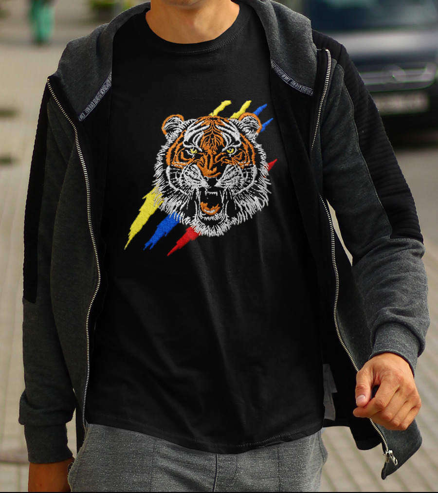 Tiger De La Espriella Colorful Bold Embroidered Hat T-Shirt