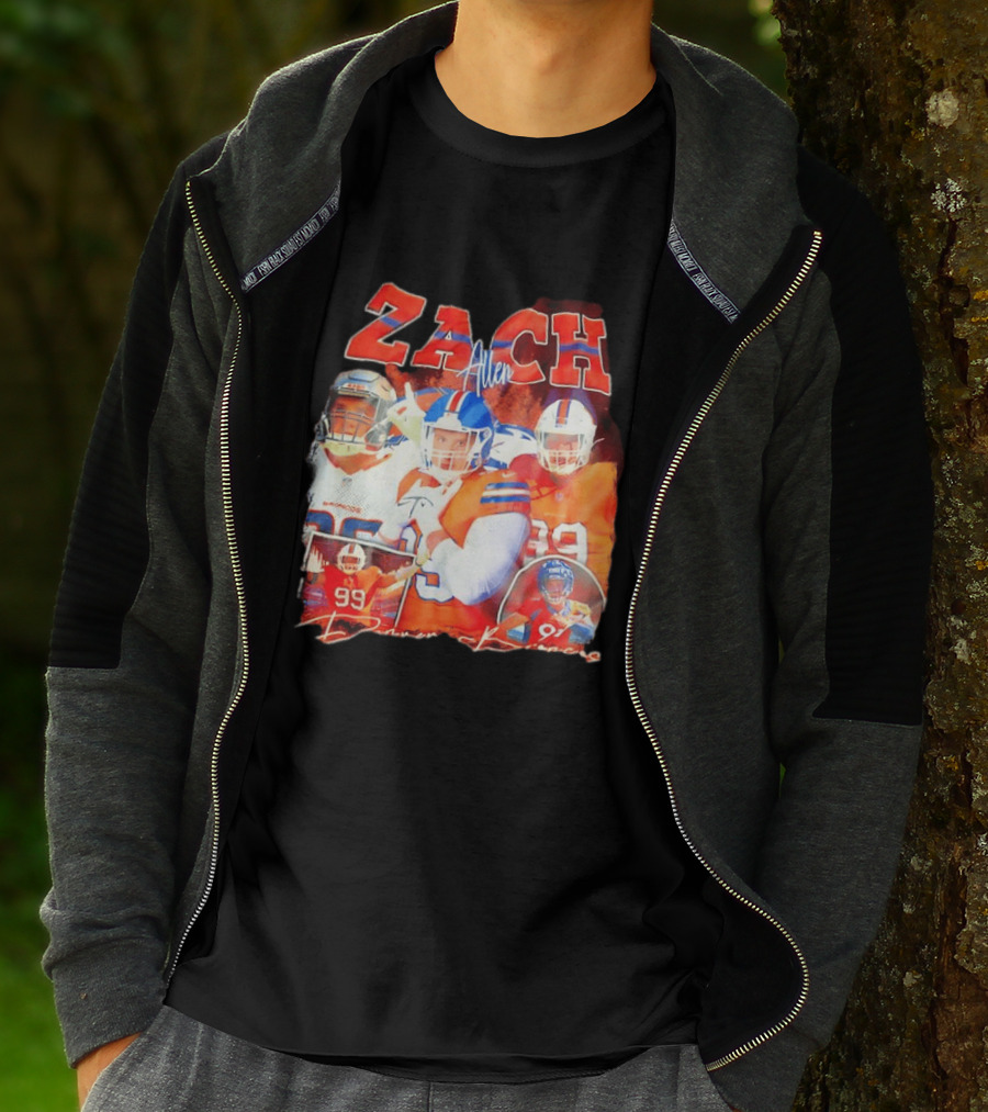 Zach Allen 99 Denver Broncos Football Player Collage T-Shirt