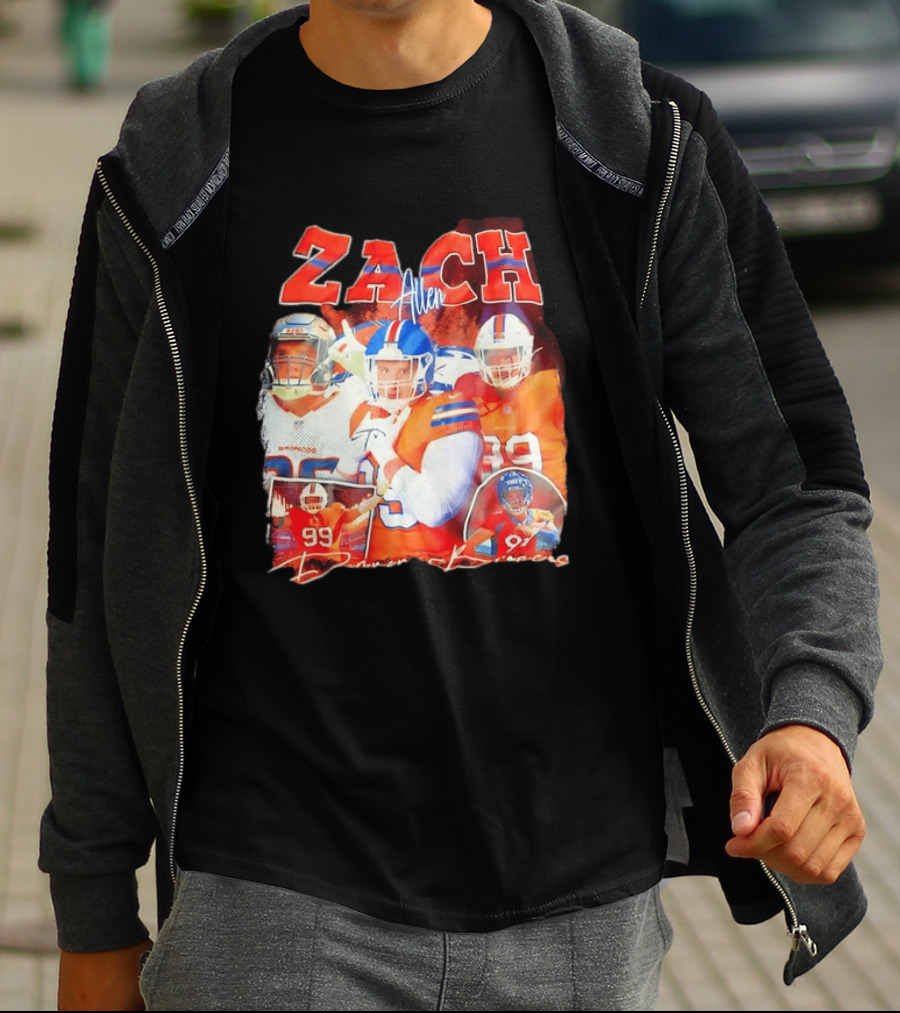 Zach Allen 99 Denver Broncos Football Player Collage T-Shirt