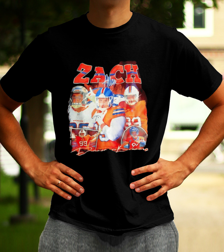 Zach Allen 99 Denver Broncos Football Player Collage T-Shirt