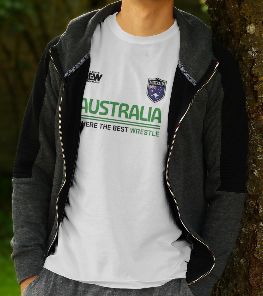 AEW Australia Where The Best Wrestle Iconic Shield T-Shirt