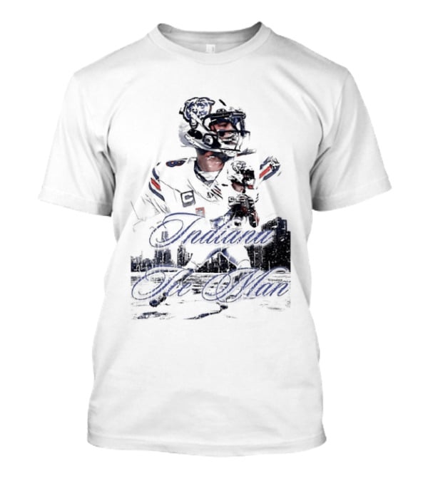 Caleb Williams Chicago Bears Indiana The Man Football Skyline T-Shirt