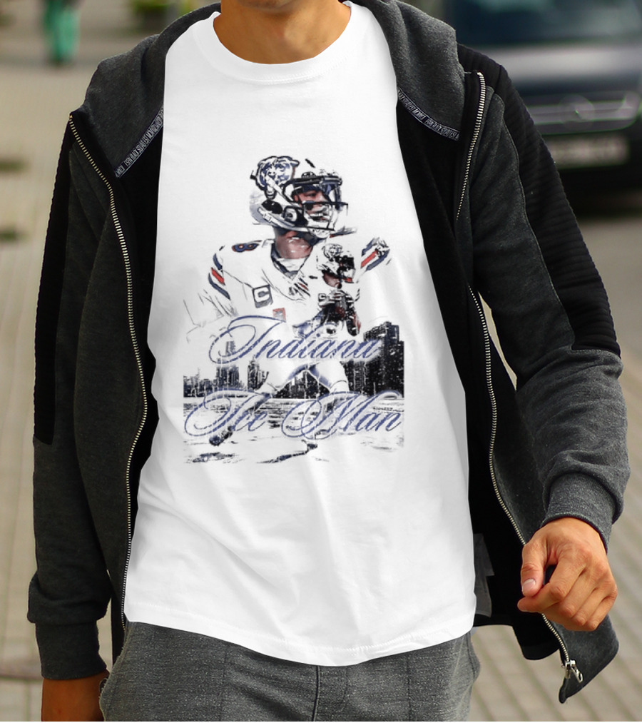 Caleb Williams Chicago Bears Indiana The Man Football Skyline T-Shirt