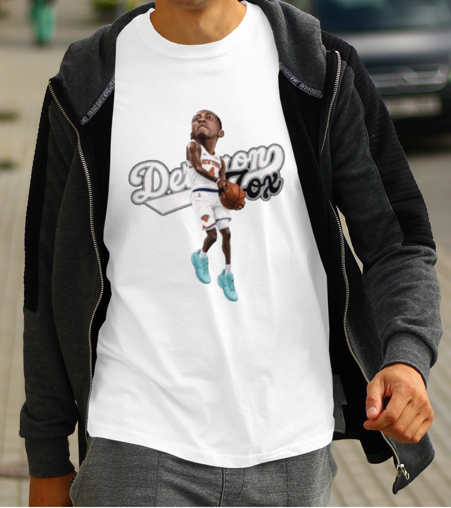 Deuce McBride New York Knicks NBA Player Caricature Determined Fox T-Shirt