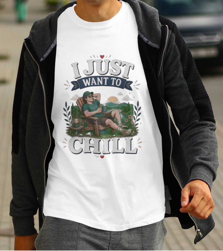 I Just Want To Chill Sunset Relaxation Scene T-Shirt