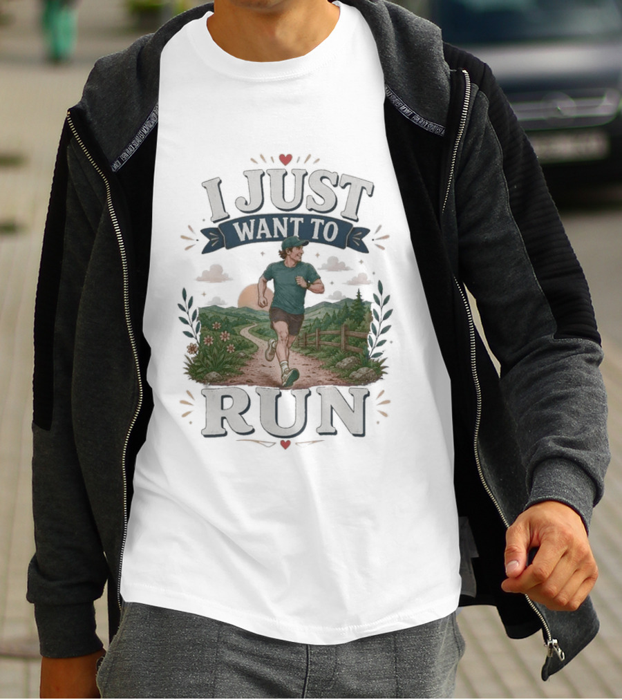 I Just Want To Run Scenic Jogging Landscape T-Shirt