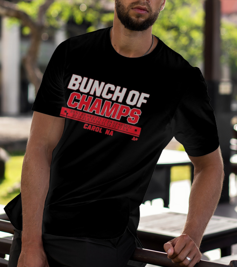 Bunch Of Champs Carolina Hockey Numbers Series T-Shirt