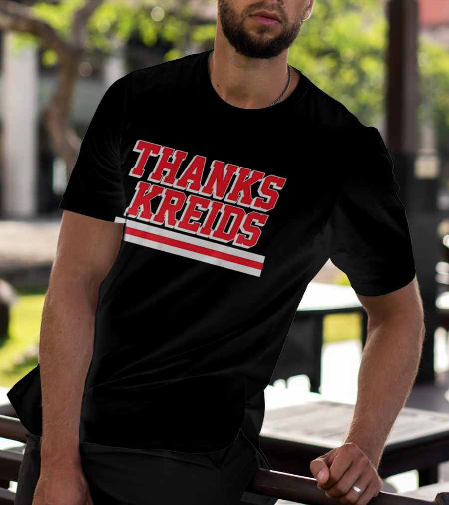 Chris Kreider Thanks Kreids Red And White Text Recognition T-Shirt