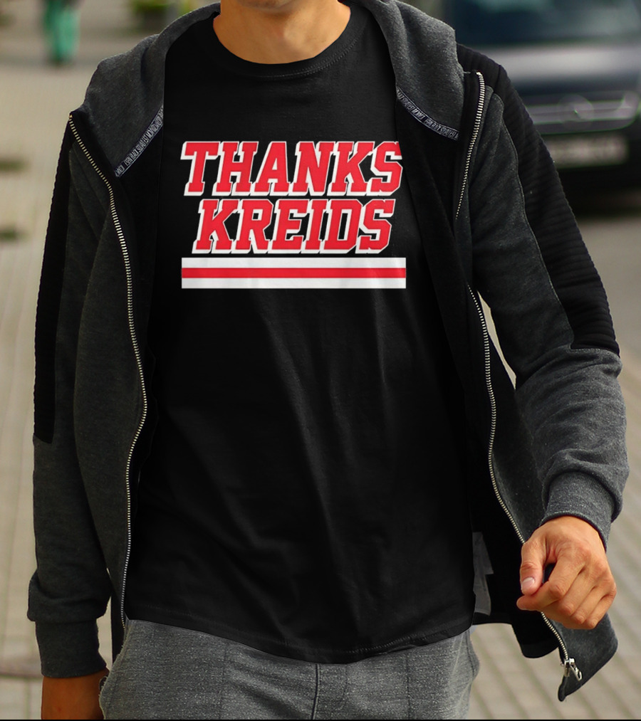 Chris Kreider Thanks Kreids Red And White Text Recognition T-Shirt