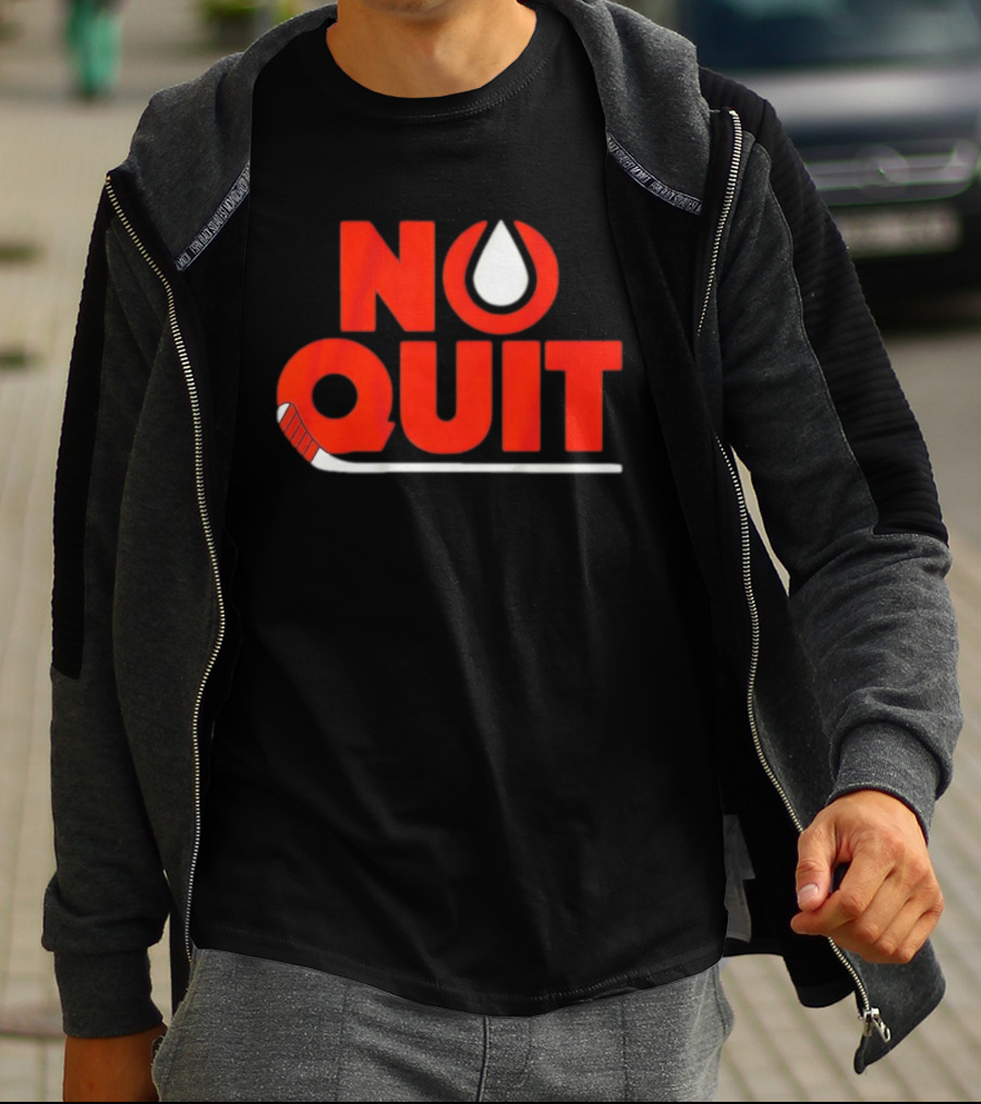 Edmonton No Quit Hockey Stick T-Shirt